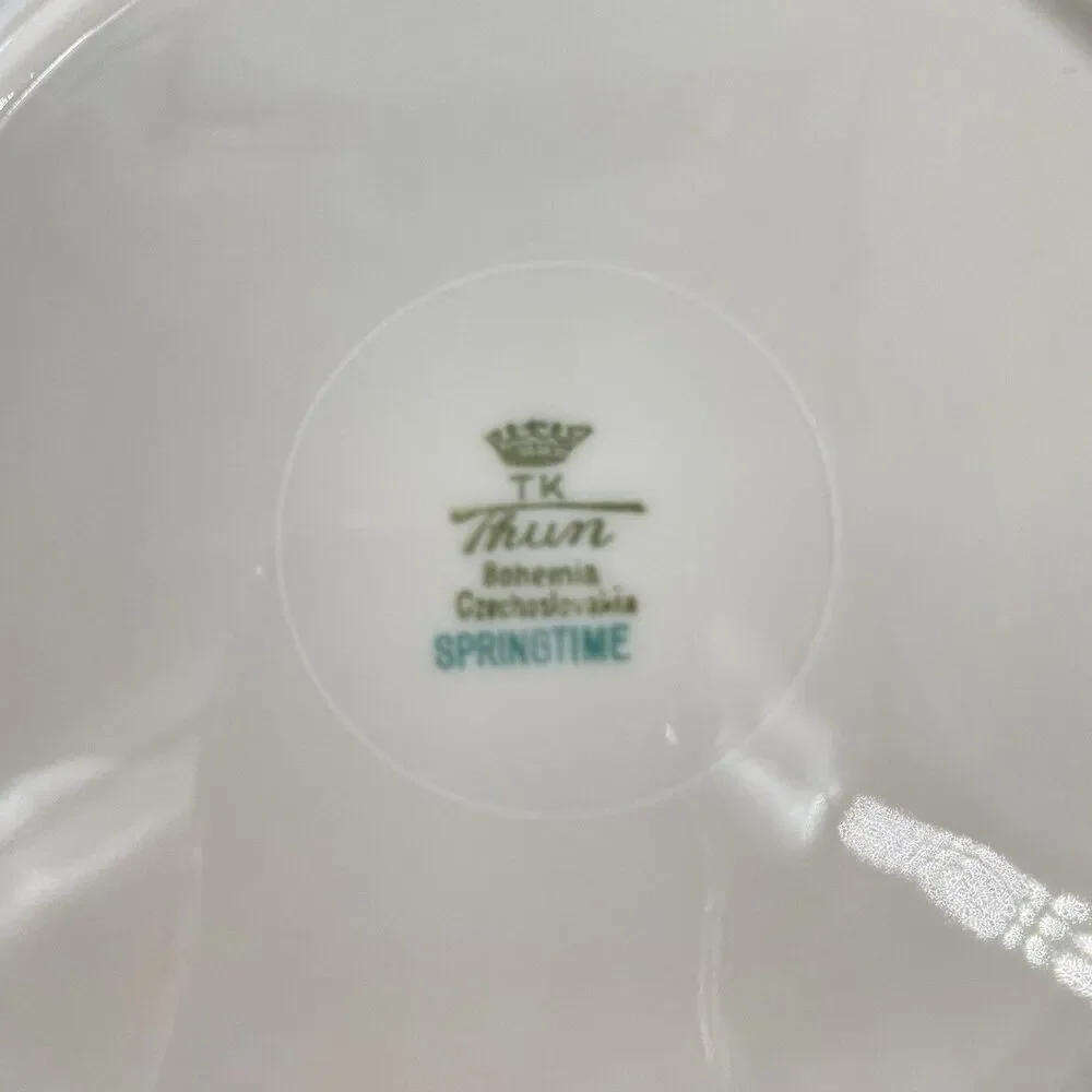Set of 7 THUN Bohemia Springtime Floral Salad Plates 8” Porcelain Czechoslovakia